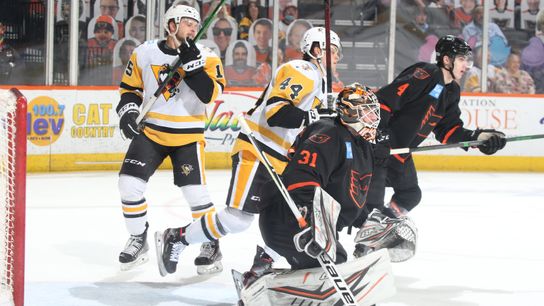 Bjorkqvist, Bellerive combine for OT goal in WBS' penultimate game taken at PPG Paints Arena (Penguins)